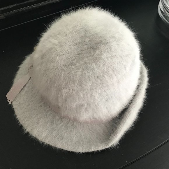 Vintage Pale Blue/Gray Rabbit Fur Hat main image 6
